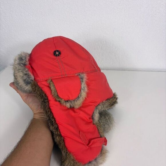 Mad Bomber Red Fur Lined Trapper Winter Hat One Size - Picture 7 of 7